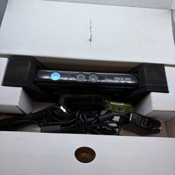 Xbox 360 Kinect Sensor Console Accessories Black Lightly Used in Box Untested - Picture 7 of 16